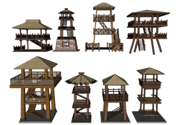 [建筑]乡村景观塔观景台 SU模型库