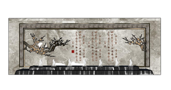 [景观]新中式水景墙 素材免费 SketchUp模型截图 3D设计素材预览