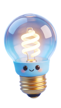 矢量图:手绘卡通小灯泡免抠C4D元素