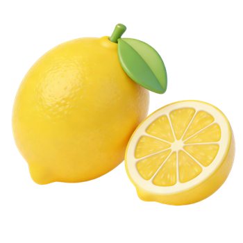 矢量图:柠檬C4D水果元素
