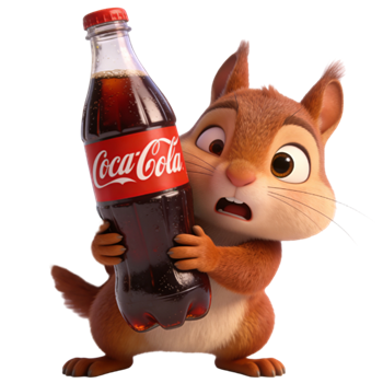 矢量图:可爱的松鼠偷可乐c4d元素