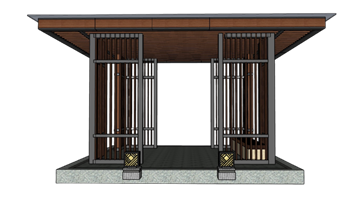 [景观]新中式亭子凉亭 素材免费 SketchUp模型截图 3D设计素材预览