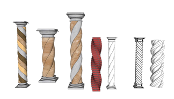 [建筑]罗马柱螺旋柱子 草图大师模型下载
