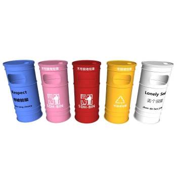 网红垃圾桶油桶商业SU模型 SU模型下载