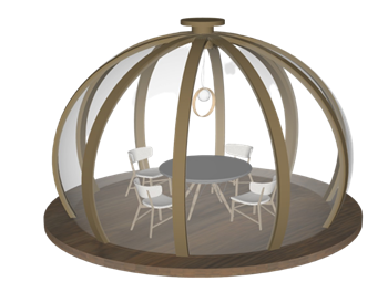 [景观]玻璃阳光房星空房 素材免费 SketchUp模型截图 3D设计素材预览