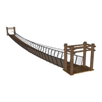 木吊桥铁索桥景观SU模型 SU模型下载