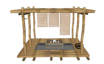 [景观]竹制凉棚茶室凉亭 sketchup组件