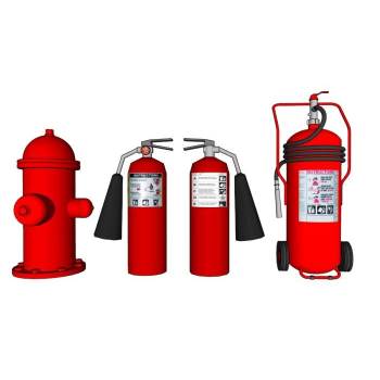 消防栓灭火器 SU模型下载