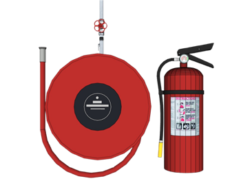 [其他]消防软管卷盘和灭火器 草图大师SU模型