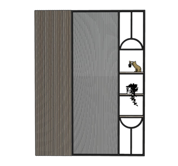 [装饰]金属玻璃隔断 草图大师 SketchUp模型截图 3D设计素材预览