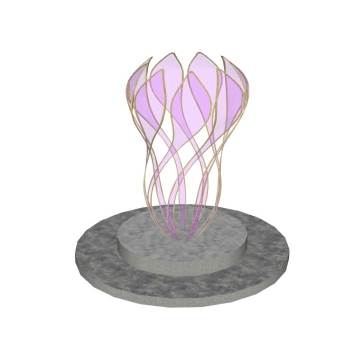 花瓣雕塑景观SU模型 SU模型下载