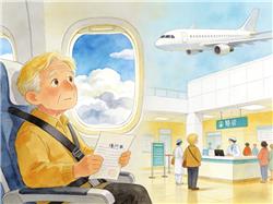 水彩画:老外打飞的来华看病