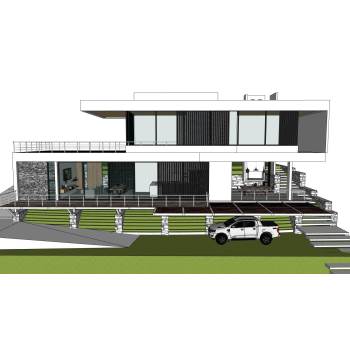 山地住宅别墅建筑SU模型 SU模型下载