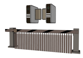 [其他]人行车行道闸机 SU模型素材网站