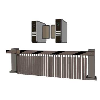 人行车行道闸机 SU模型下载