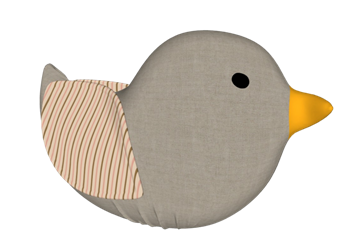 [装饰]儿童小鸟靠枕 草图大师模型