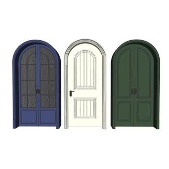 法式门单开门和双开门门窗SU模型 SU模型下载