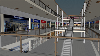 [建筑]大型购物商场内部 skp素材百度云下载