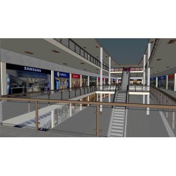大型购物商场内部建筑SU模型 SU模型下载