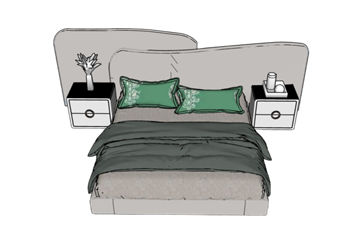 [床铺]现代双人床被子枕头 sketchup组件