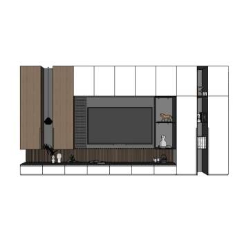 现代电视柜柜子SU模型 SU模型下载