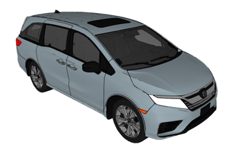 [交通]本田奥德赛汽车 素材库 SketchUp模型截图 3D设计素材预览