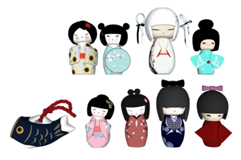 [装饰]日式日本公仔鲤鱼摆件 sketchup组件 SketchUp模型截图 3D设计素材预览