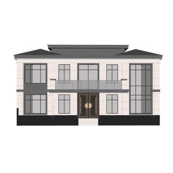 新中式独栋别墅建筑SU模型 SU模型下载