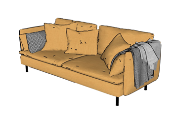 [沙发]两人坐沙发 SU模型素材免费