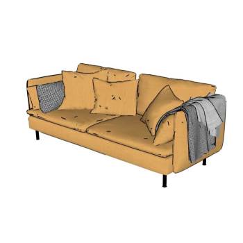 两人坐沙发沙发SU模型 SU模型下载