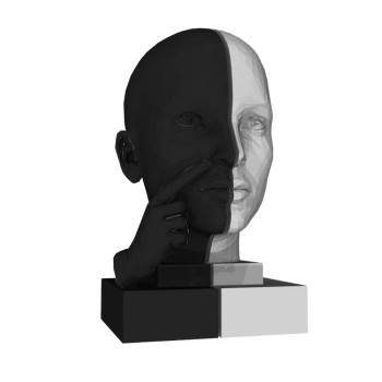 石膏人头像雕塑雕塑SU模型 SU模型下载