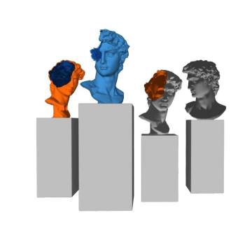 大卫半身雕塑雕塑SU模型 SU模型下载