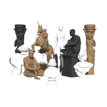 艺术雕像石膏雕塑SU模型 SU模型下载