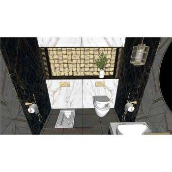 浴室卫生间蹲便器空间设计浴室SU模型 SU模型下载