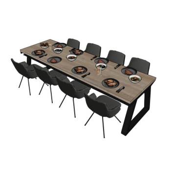 多人位餐桌椅桌子SU模型 - SU模型免费下载_sketchup模型