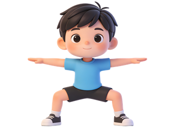 矢量图:卡通早操短发小男孩C4D人物