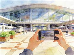 水彩画:一到这座高铁站 就想拍照!