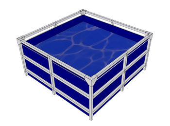 [其他]帆布池鱼池防水布人工鱼池 SU模型免费下载