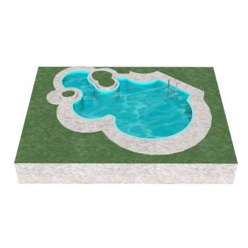 欧式游泳池景观景观SU模型 SU模型下载