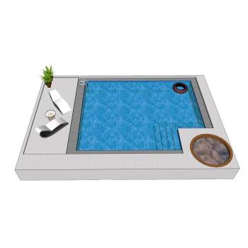 休闲游泳池 SU模型下载