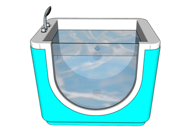 [其他]婴儿游泳池游泳馆浴缸 草图大师免费模型