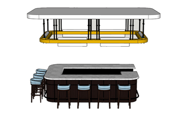 [柜子]酒吧吧台柜bar 草图大师模型