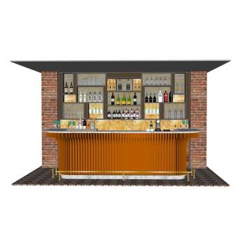 工业风酒吧吧台柜前台柜bar柜子SU模型 SU模型下载