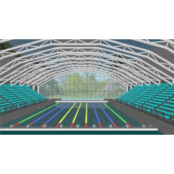 室内游泳馆比赛场体育SU模型 SU模型下载