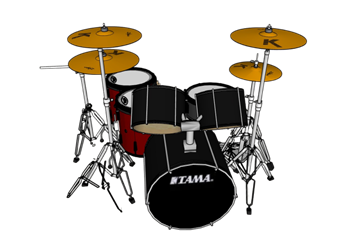 [装饰]架子鼓乐器 SU模型免费下载