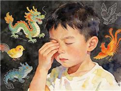 水彩画:起猛了 以为看到“山海经”了