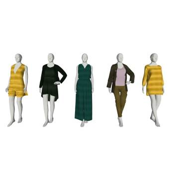 橱窗服装假人模特服饰SU模型 SU模型下载