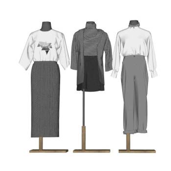 女装假人模特服饰SU模型 SU模型下载