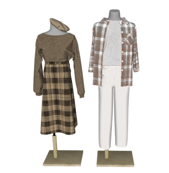 [服饰]时尚服装假人模特 sketchup模型下载