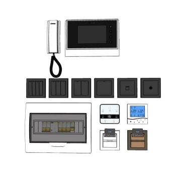 空开门铃酒店插卡空调开关显示屏 SU模型下载